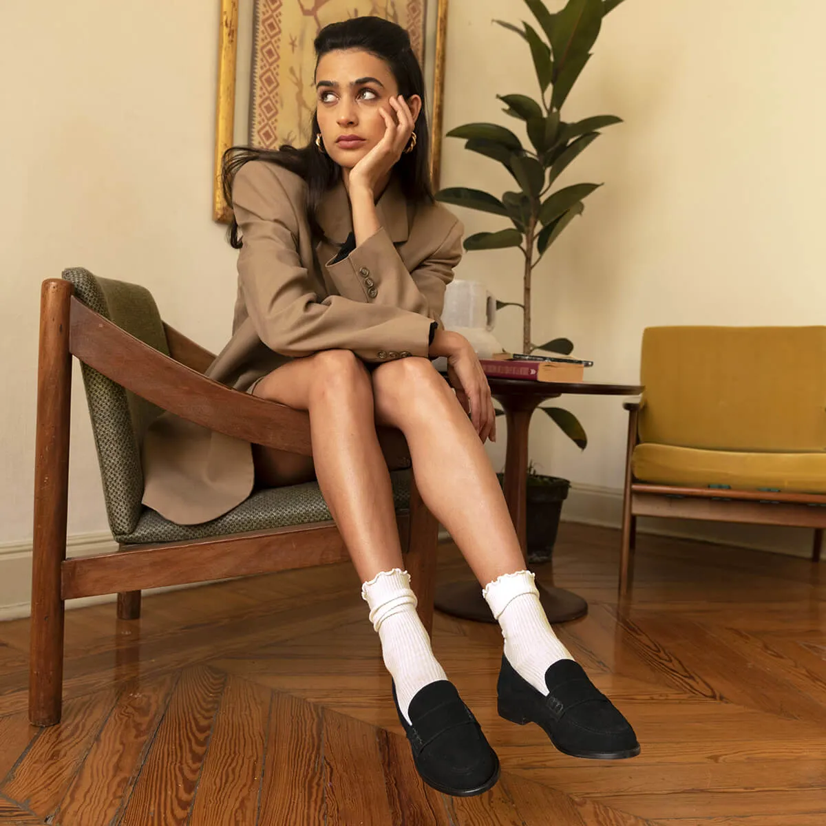 PENNY - Ante Negro Regina Romero Zapato Mocasin de Piso Para Dama en Piel