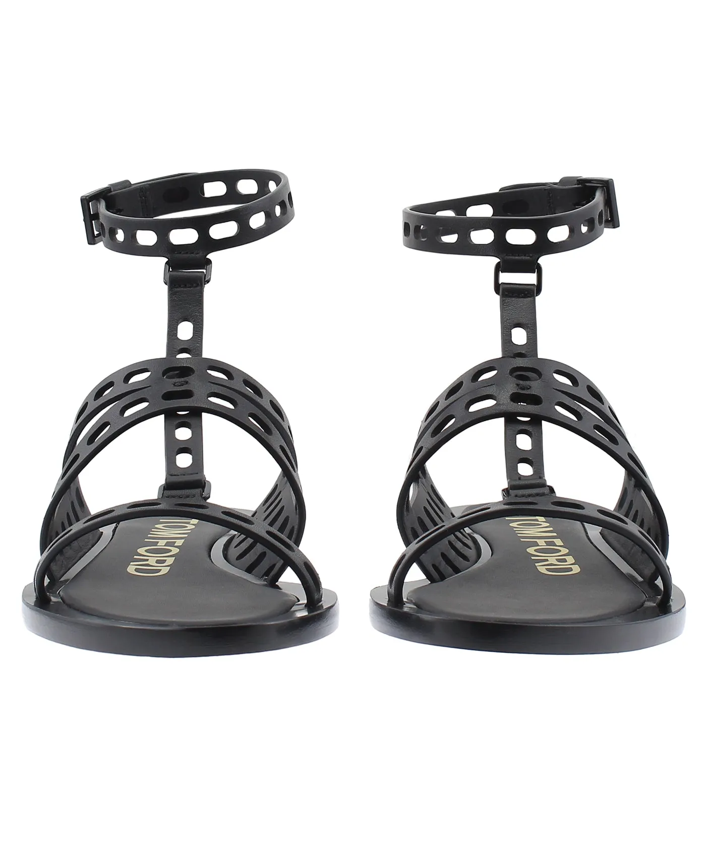 Perforated Flat Leather Sandals