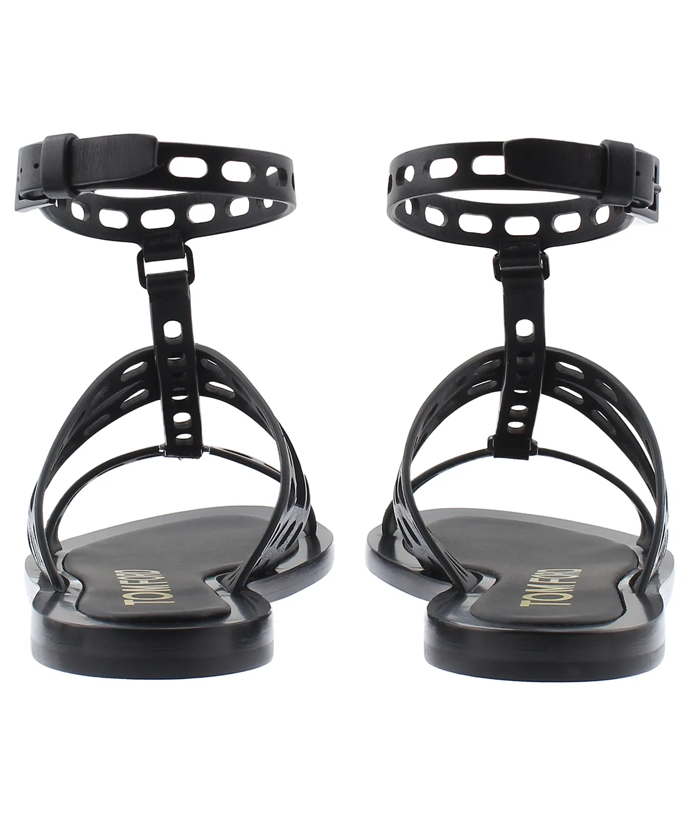 Perforated Flat Leather Sandals