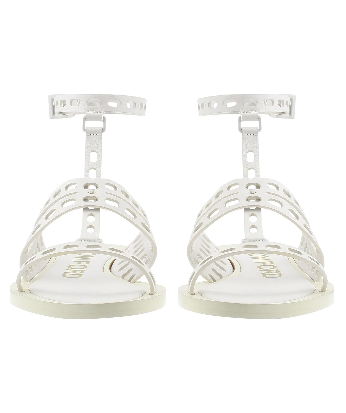 Perforated Flat Leather Sandals