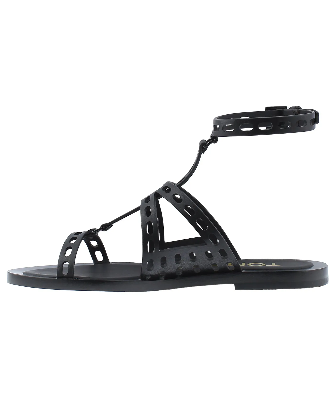Perforated Flat Leather Sandals