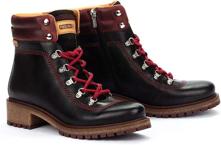 PIKOLINOS Flat Ankle Boots Leather Aspe for Woman