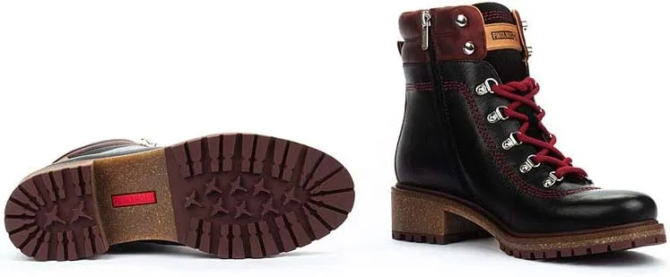PIKOLINOS Flat Ankle Boots Leather Aspe for Woman