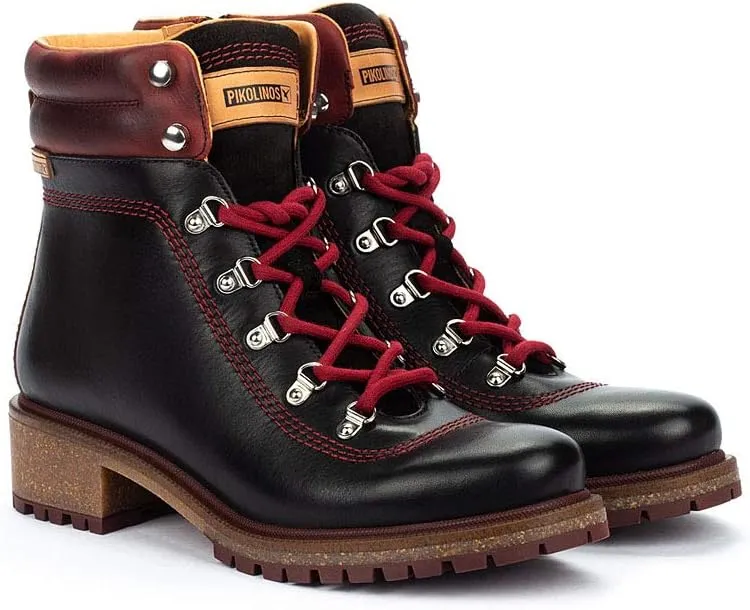 PIKOLINOS Flat Ankle Boots Leather Aspe for Woman