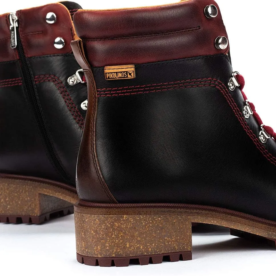 PIKOLINOS Flat Ankle Boots Leather Aspe for Woman