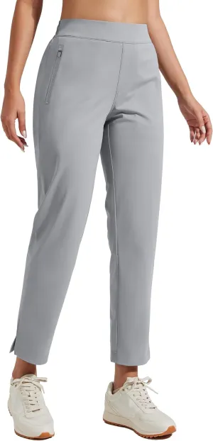 Pioneer Camp Womens Golf Pants with Zip Pockets High Waisted Stretch 7/8 Ankle Dress Work Business Casual Slacks Travel Pants