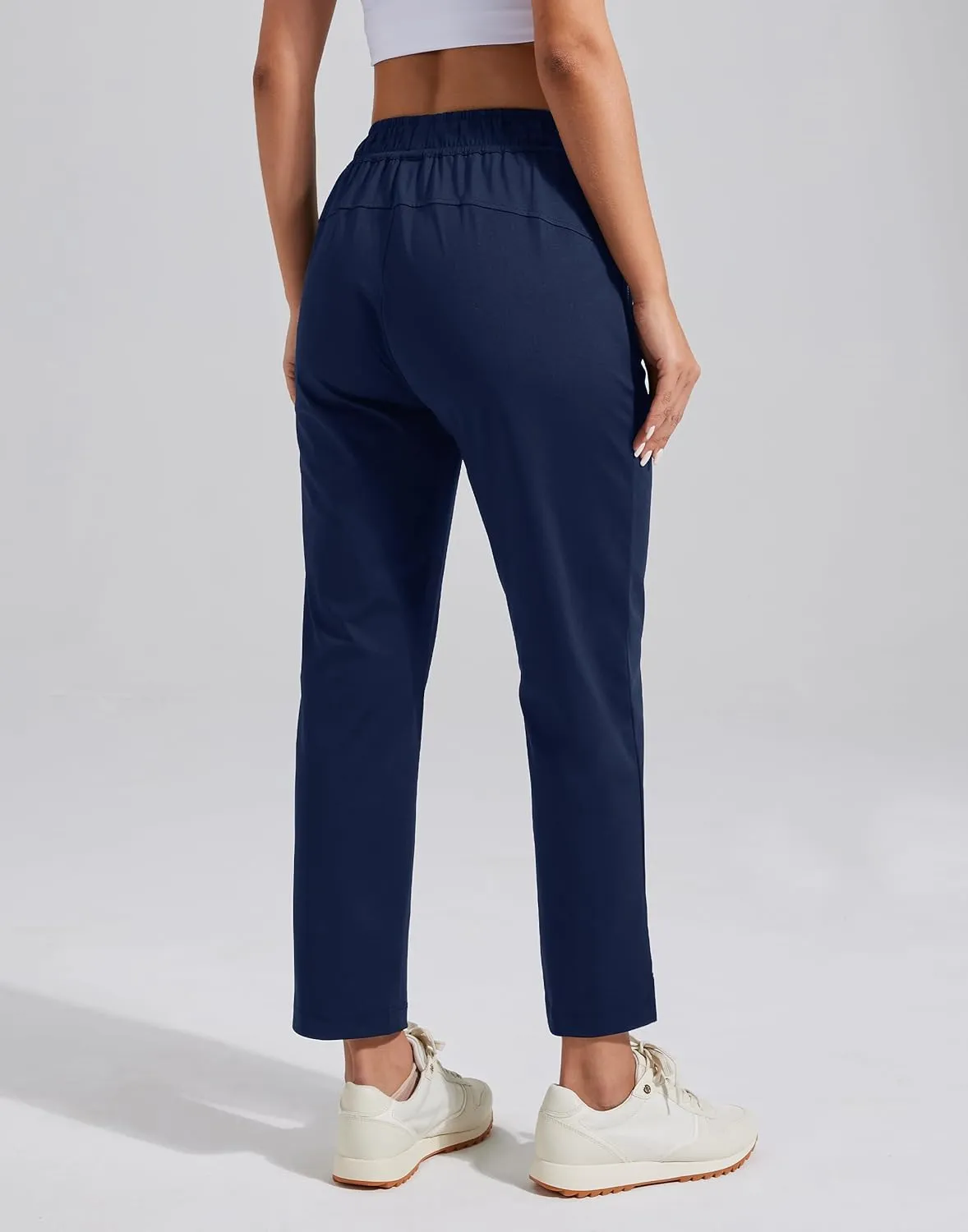 Pioneer Camp Womens Golf Pants with Zip Pockets High Waisted Stretch 7/8 Ankle Dress Work Business Casual Slacks Travel Pants