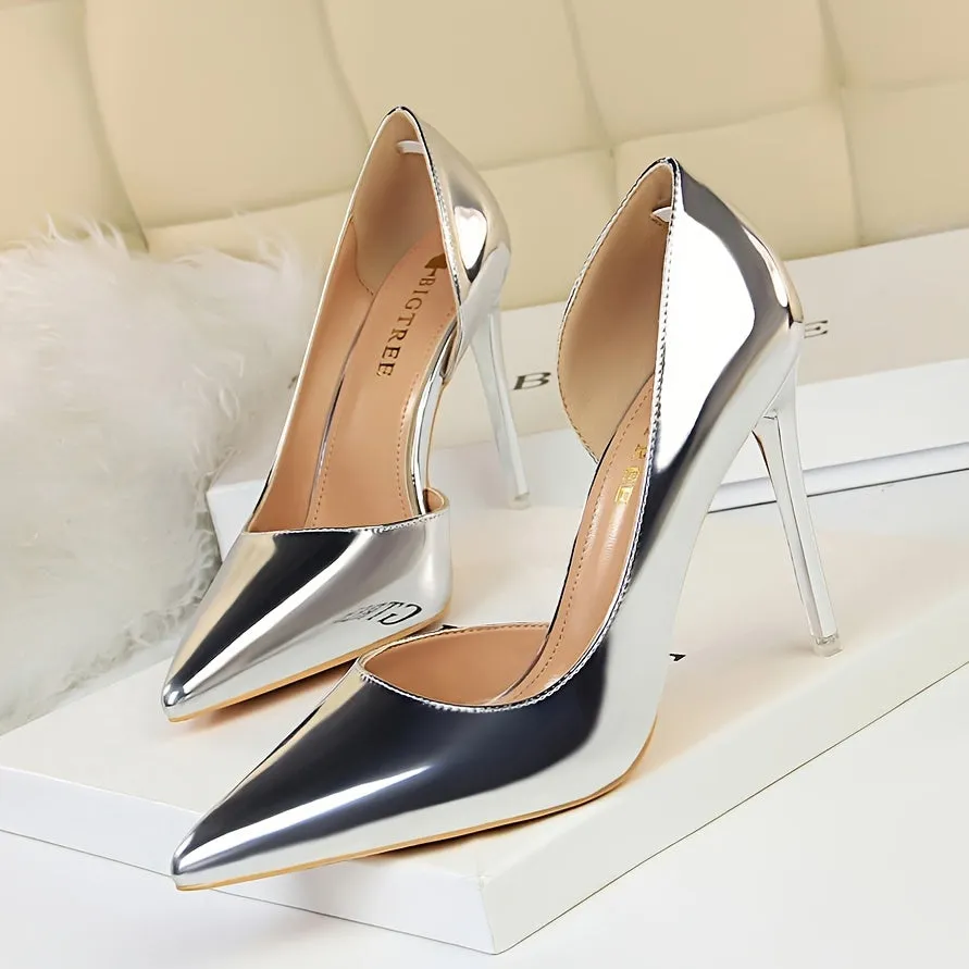 Pointed Toe Side Cut-out Pumps