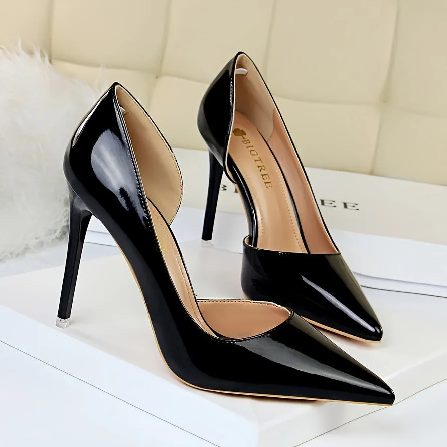Pointed Toe Side Cut-out Pumps