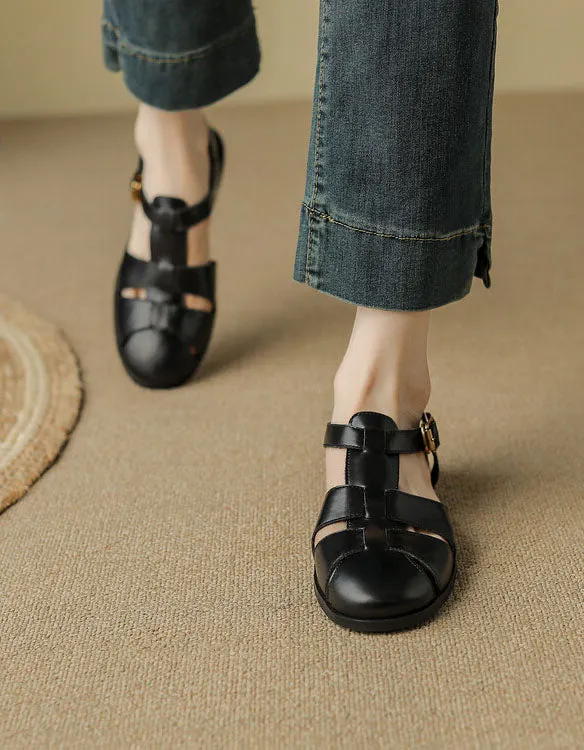 Pointed Toe T-strap Flat Sandals Slingback