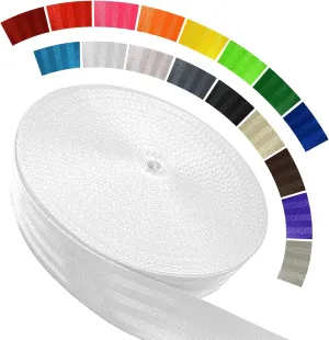 Polyester Webbing Strap 16 Colors – 1"&1.5"&1.9" – 16.5 25 33 55 Yards Heavy Duty Webbing Roll, Flat Webbing Strap for Indoor&Outdoor Gear, Climbing, DIY Crafting, Repairing
