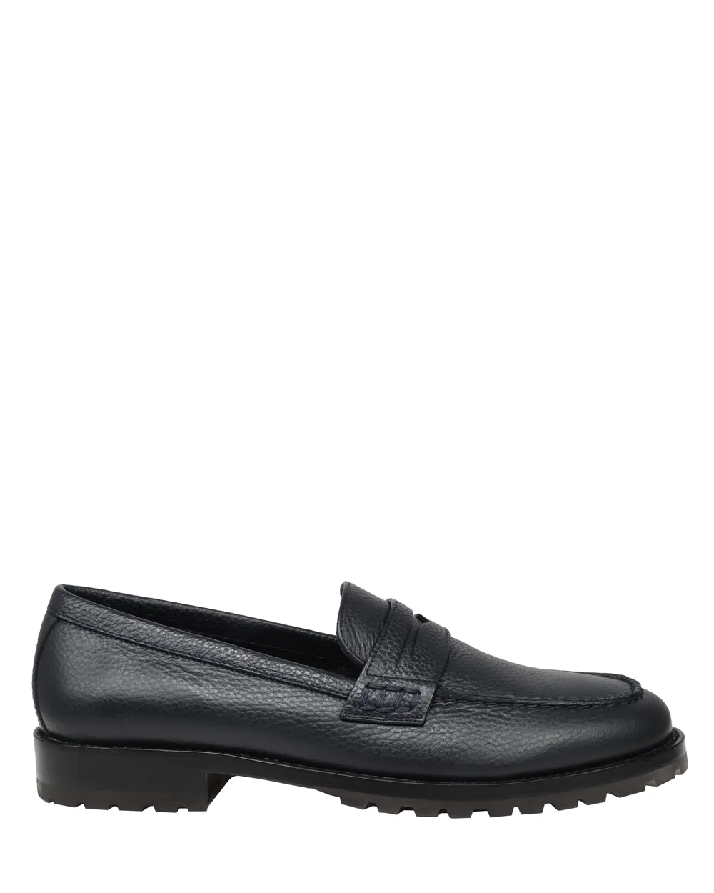 Randy Calf Loafer in Navy
