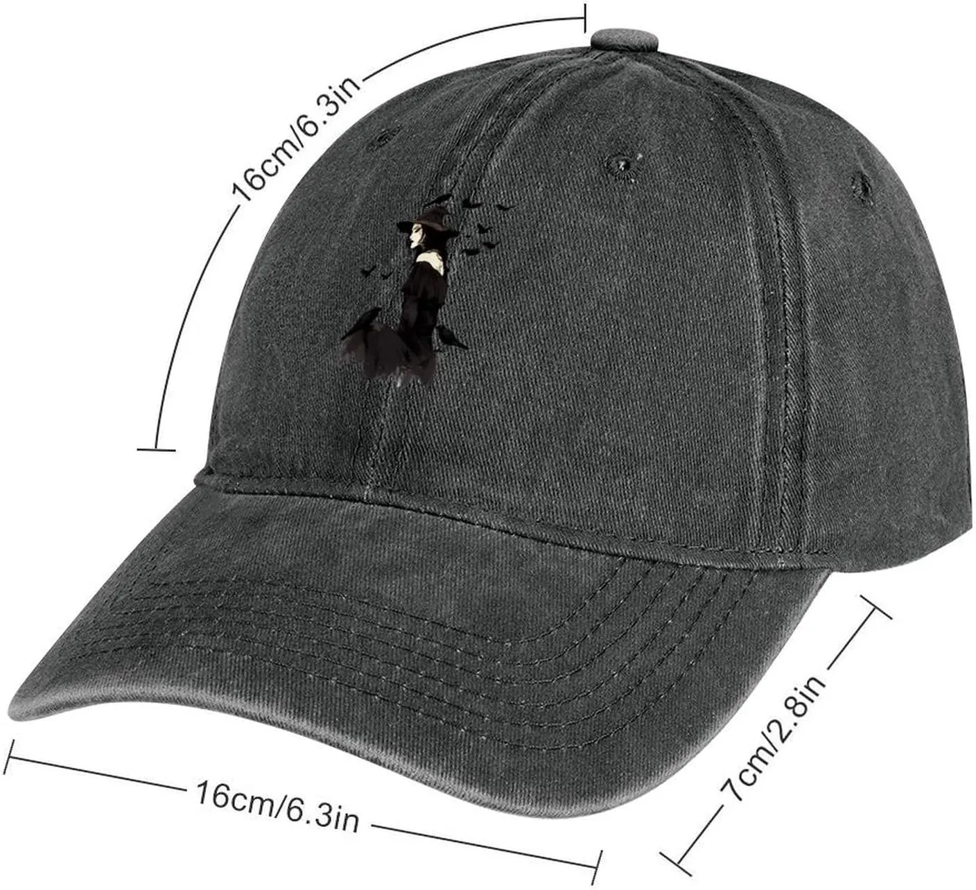 Raven Witch Hawollen Classic Baseball Cap for Men Adjustable Strap Denim Dad Hat
