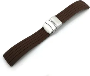 RHAIYAN 18mm 20mm 22mm 24mm Sport Silicone Watch Band Strap Men Women Universal Waterproof Rubber Watchband Wrist Bracelet Accessories Specific (Color : Brown S, Size : 24mm)
