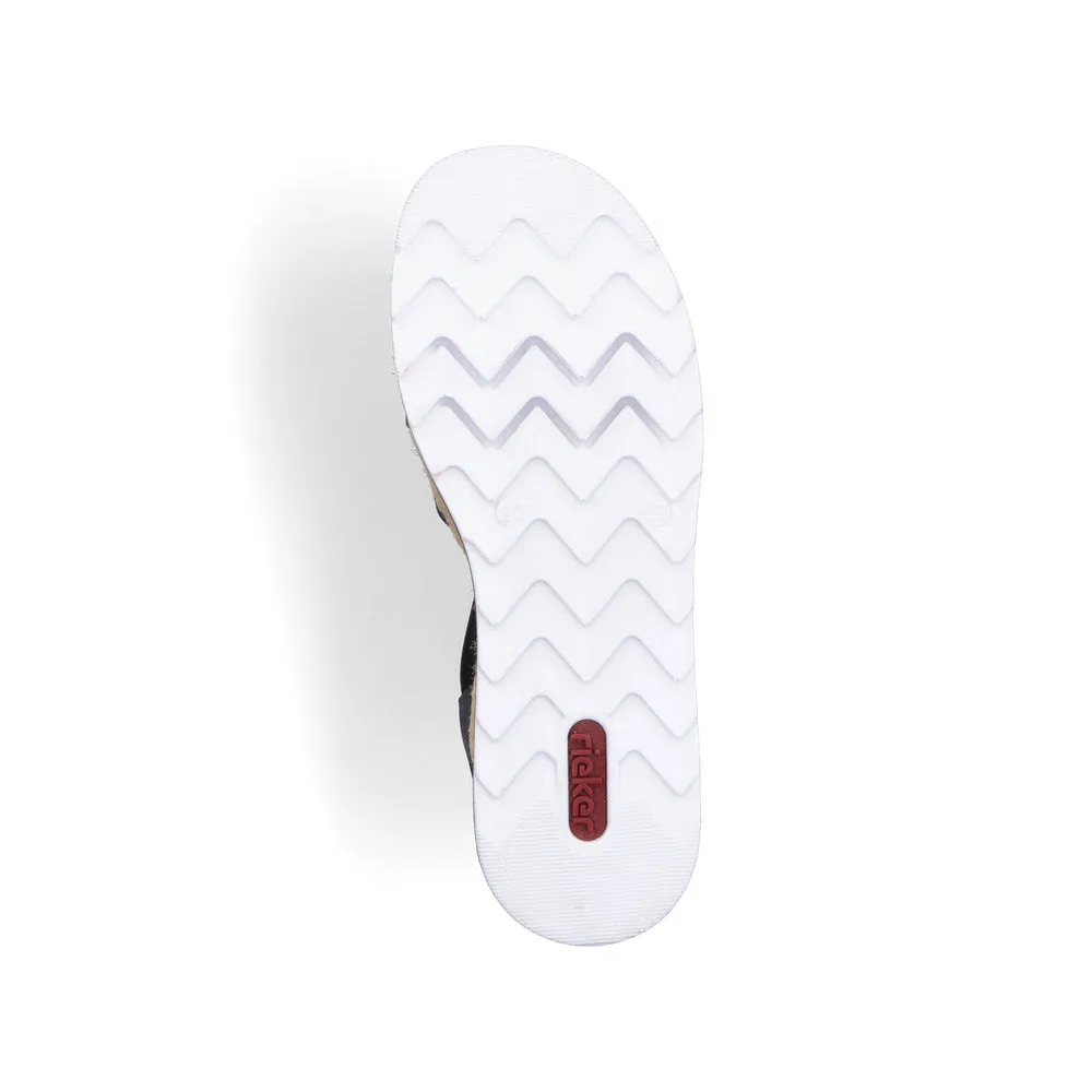 RIEKER - V79G8-14 LOW WEDGE COMFORT SANDAL - NAVY