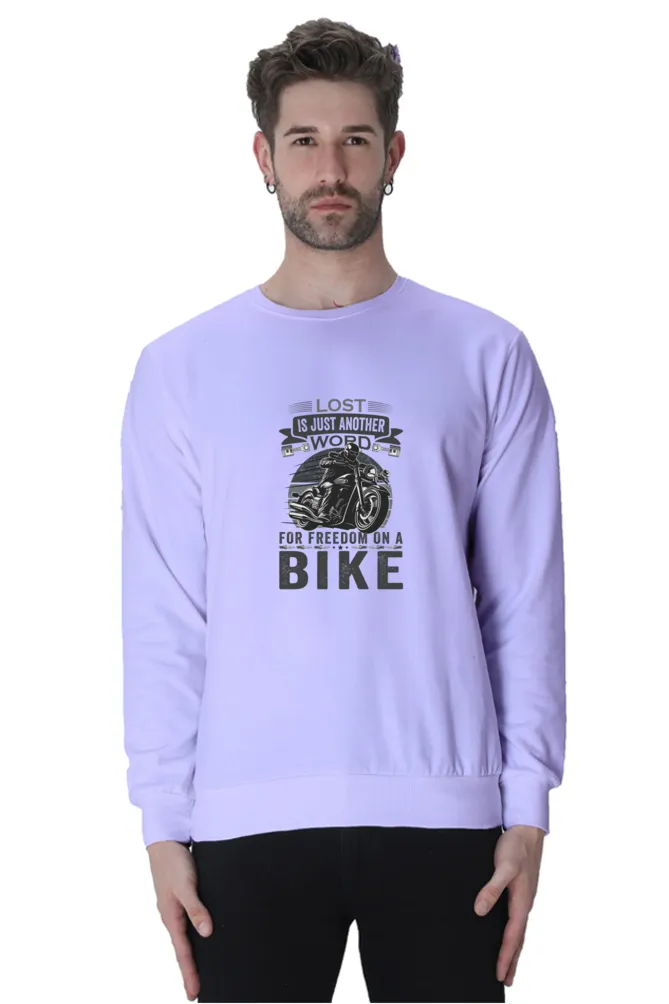 Round Neck Full Sleeve Biker Sweatshirt Lavender (Lost is just another word)