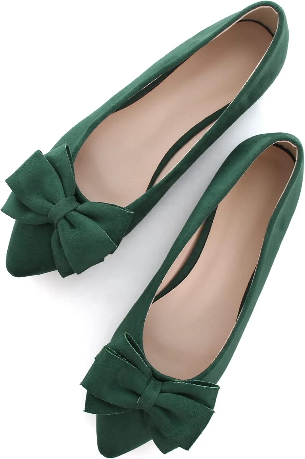SAILING LU Pointy Toe Ballet Flats for Women with Cute Bowknot Elegant Slip-ons Soft Support Daily Walking Shoes