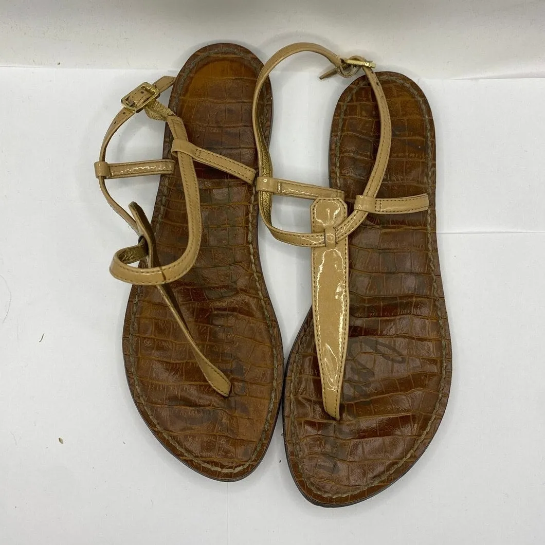 Sam Edelman Tan Leather Flat Sandal Sz 6.5