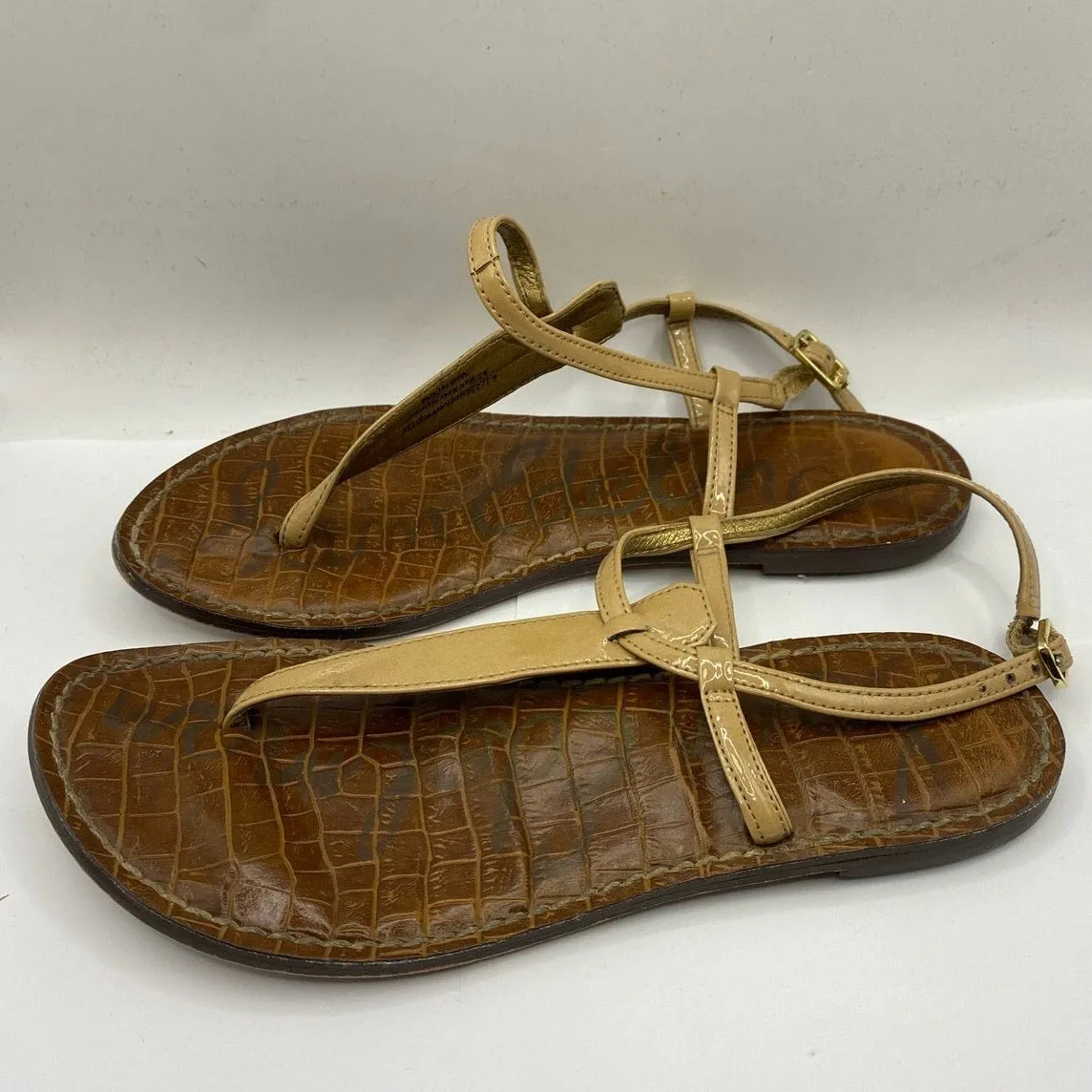 Sam Edelman Tan Leather Flat Sandal Sz 6.5