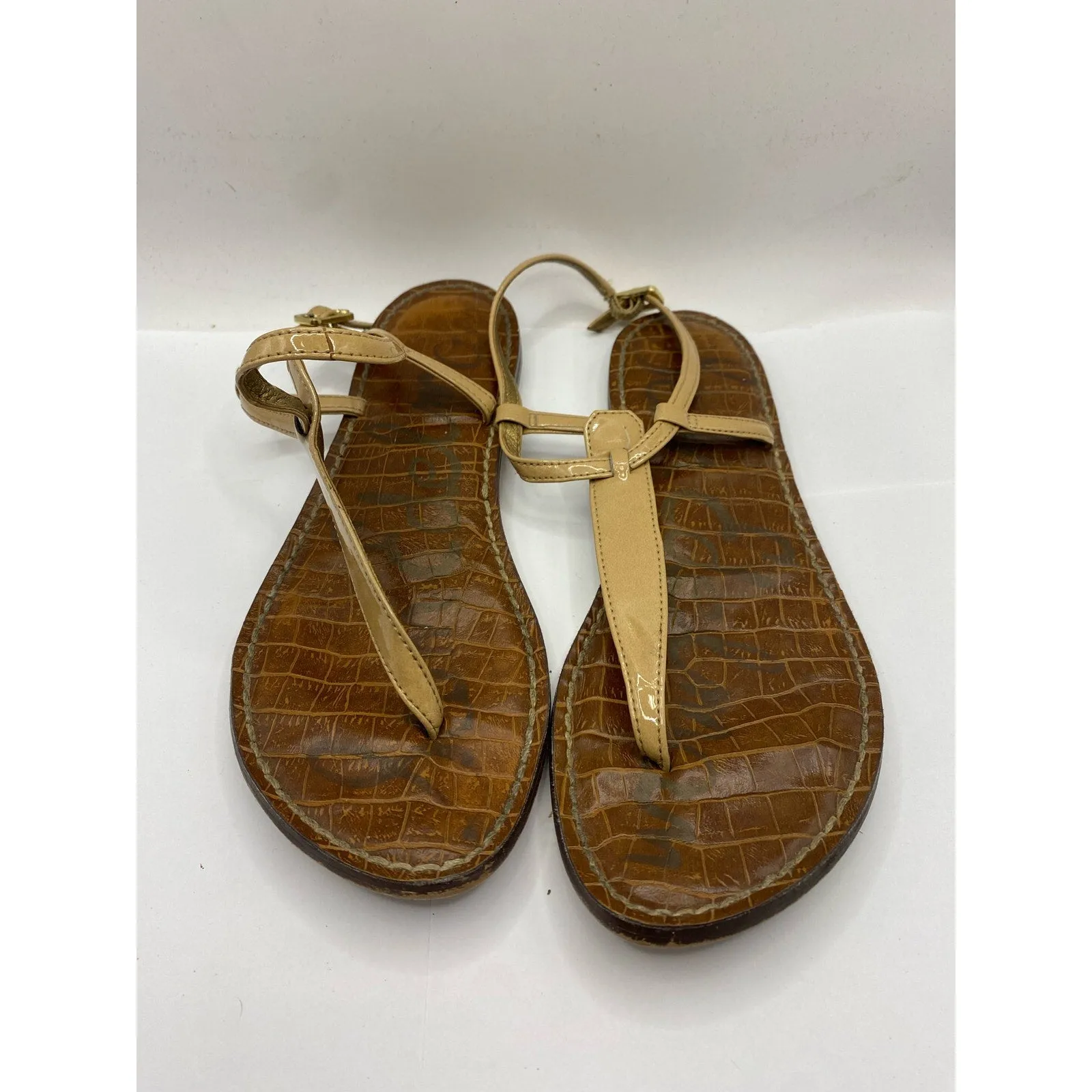 Sam Edelman Tan Leather Flat Sandal Sz 6.5
