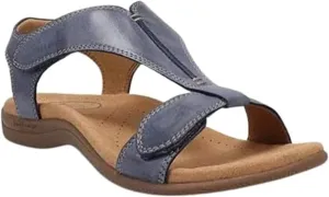 Sandals for Women Casual Summer Leather Sandal Platform Wedge Sandal Comfort Arch Support Cooling Gel Padding and an Adjustable Fit Walking Comfort Sandals,Blue,US5/EU36