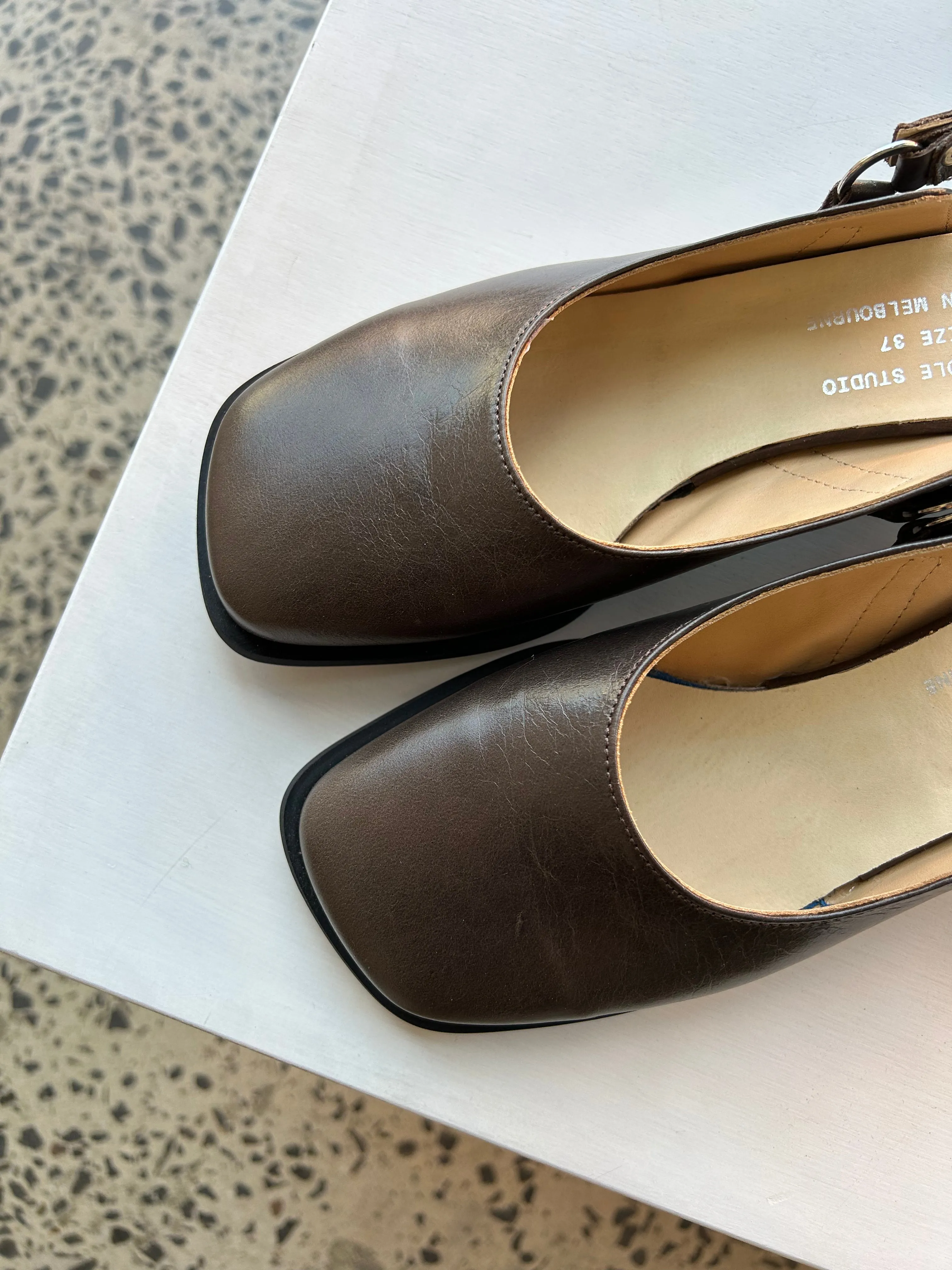 Sling Back Mule Coffee