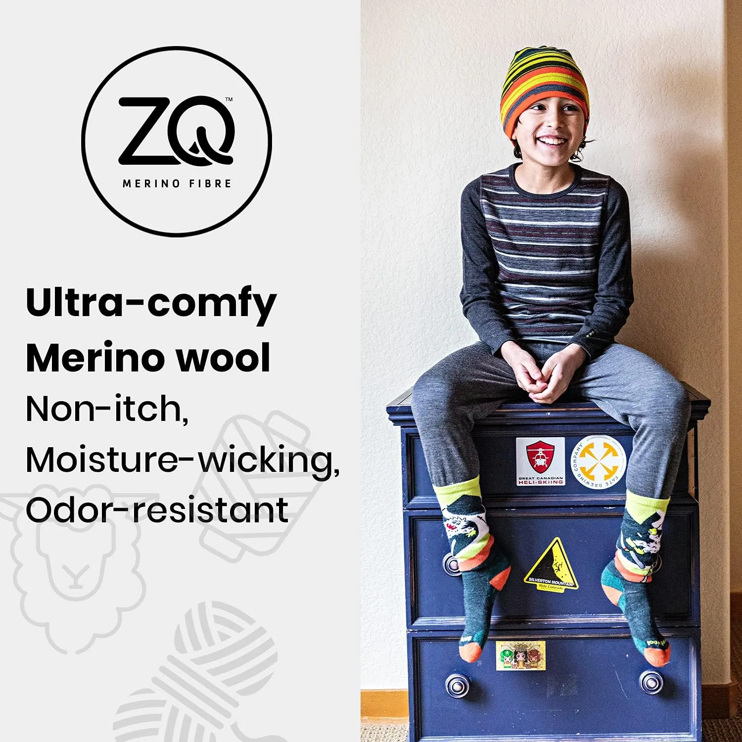 Smartwool Boys Light Cushion Hiking Bear Crew Socks (Toddler/Little Big Kid)