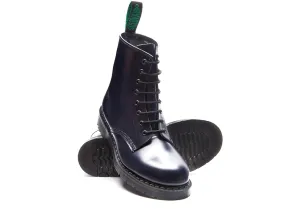 Solovair 8 Eye Derby Boot - Navy Hi-Shine
