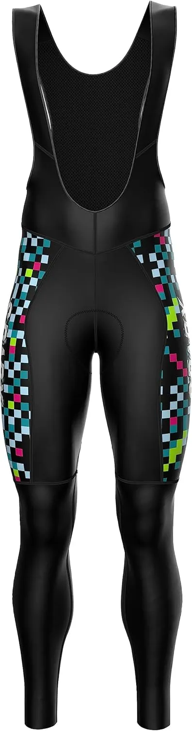 Sparx Men Winter Cycling Thermal Roubaix Bib Tights Padded Bib Pants High Viz Bike Leggings