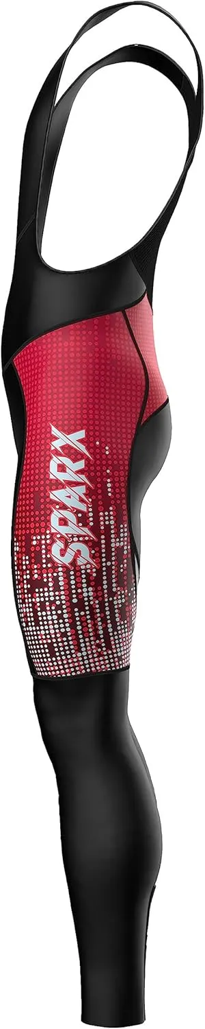 Sparx Men Winter Cycling Thermal Roubaix Bib Tights Padded Bib Pants High Viz Bike Leggings