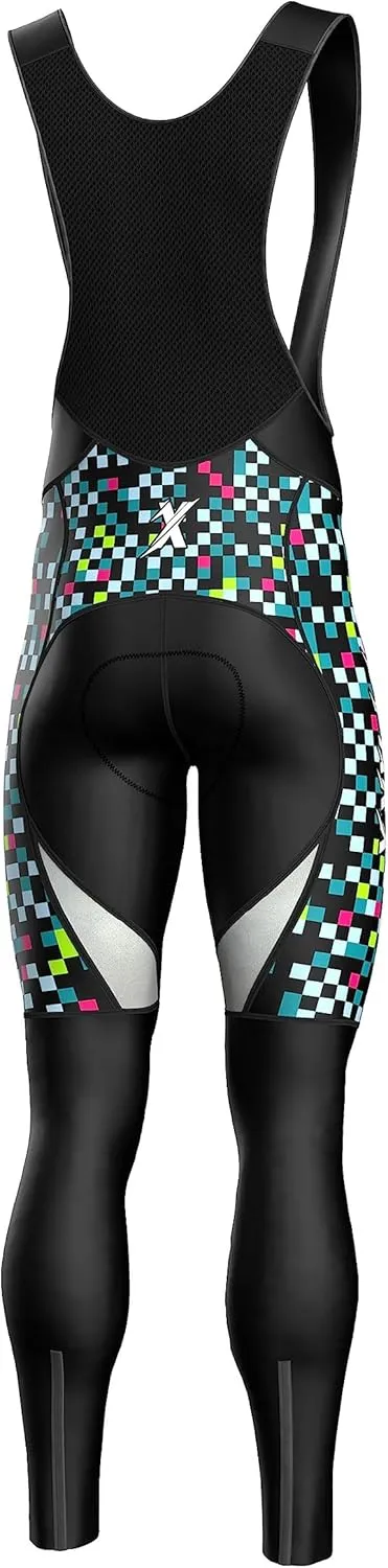 Sparx Men Winter Cycling Thermal Roubaix Bib Tights Padded Bib Pants High Viz Bike Leggings