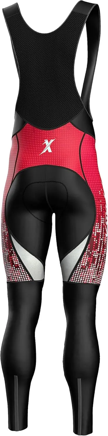 Sparx Men Winter Cycling Thermal Roubaix Bib Tights Padded Bib Pants High Viz Bike Leggings