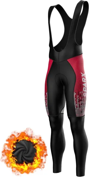 Sparx Men Winter Cycling Thermal Roubaix Bib Tights Padded Bib Pants High Viz Bike Leggings