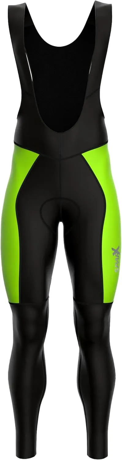 Sparx Men Winter Cycling Thermal Roubaix Bib Tights Padded Bib Pants High Viz Bike Leggings