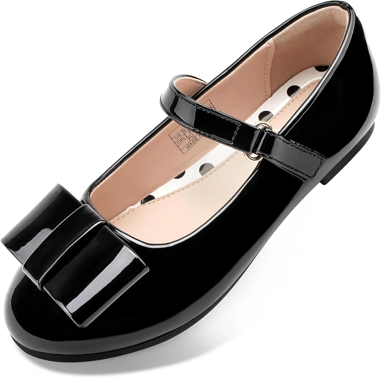 Stelle Girls Mary Jane Dress Shoes Ballerina Flat with Bow for Toddler/Little/Big Kids
