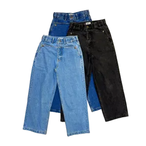 Straight Mule Ear Denim Pants