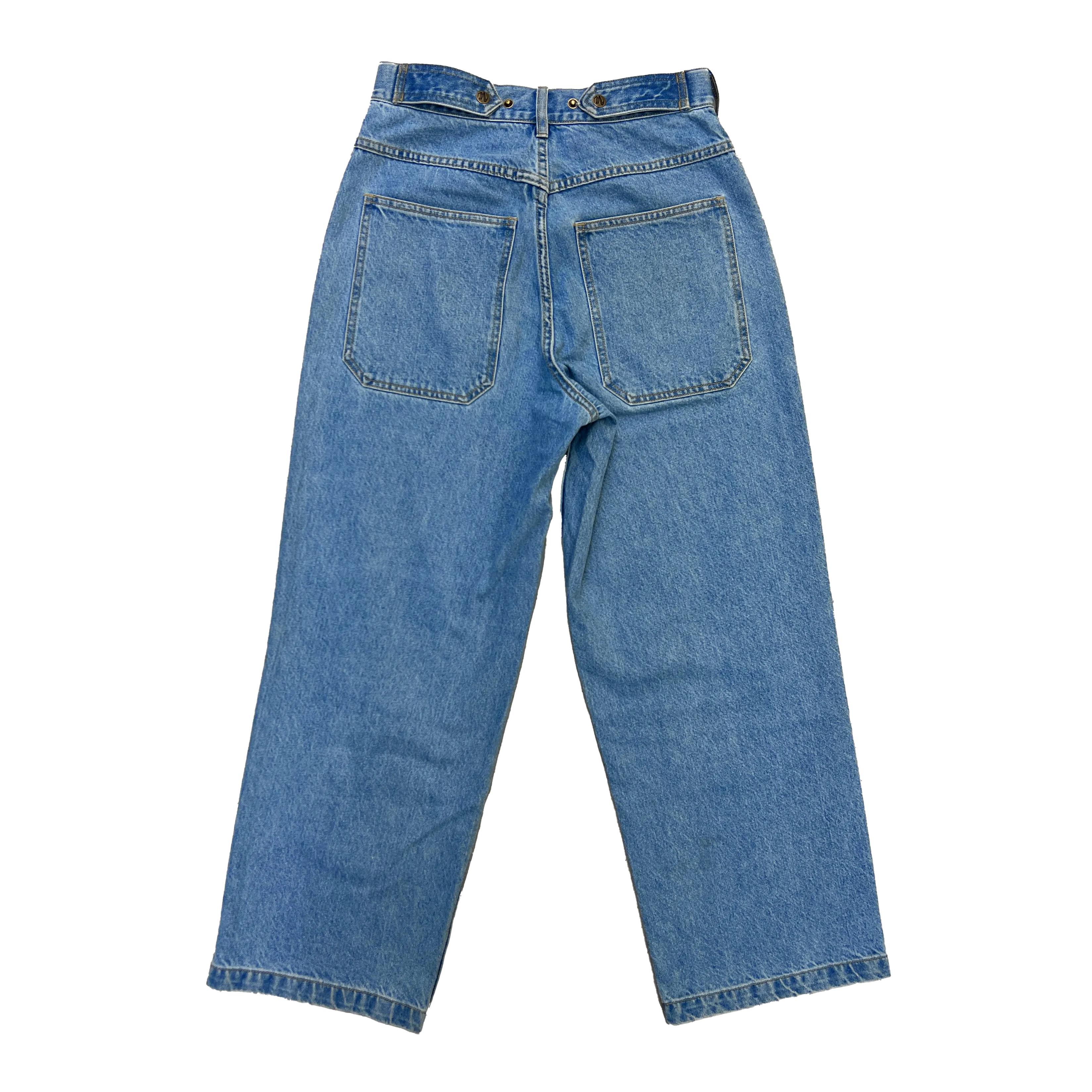 Straight Mule Ear Denim Pants