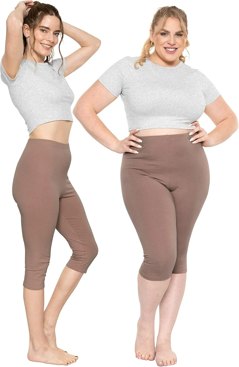 STRETCH IS COMFORT Women's and Plus Size High Rise Knee and Ankle Leggings