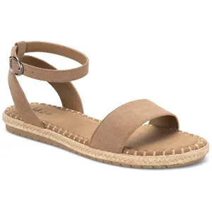 Style & Co. Womens Peggyy Faux Suede Flat Ankle Strap Taupe 9 Medium (B,M)