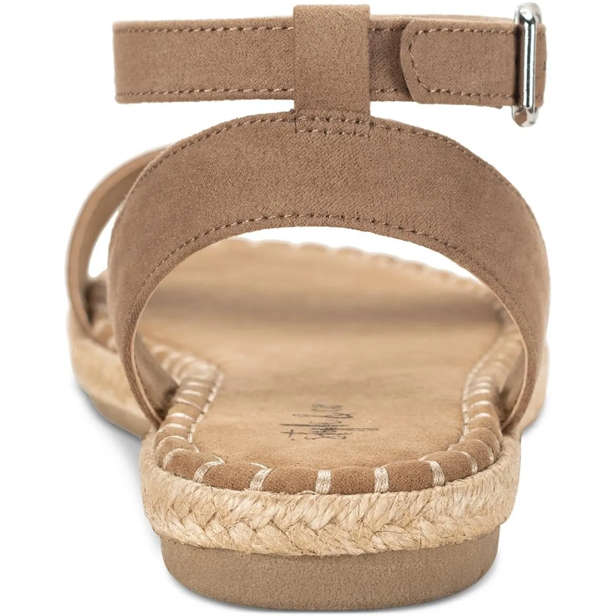 Style & Co. Womens Peggyy Faux Suede Flat Ankle Strap Taupe 9 Medium (B,M)