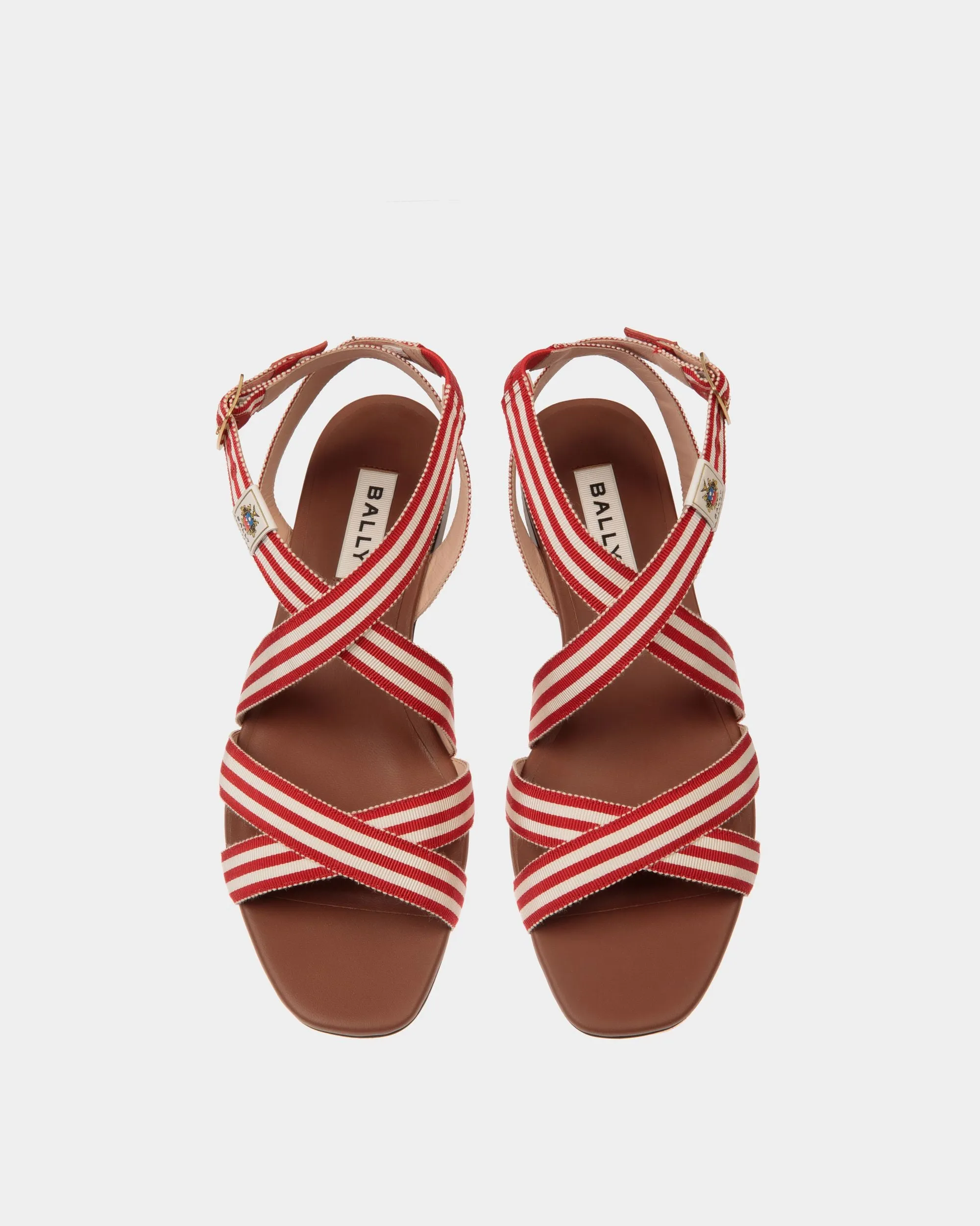 Sylt Flat Sandal in Red Fabric