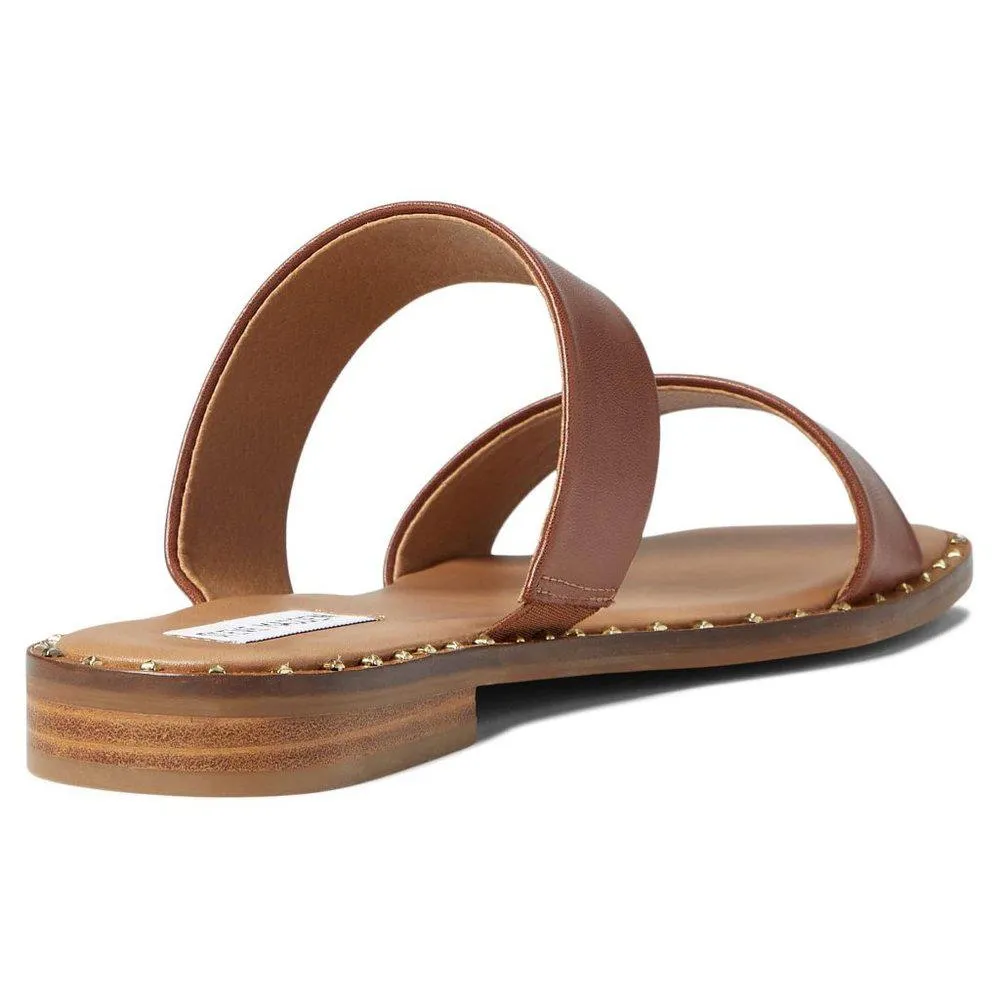 Talented Cognac Studded Flat Sandals