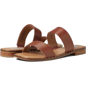 Talented Cognac Studded Flat Sandals