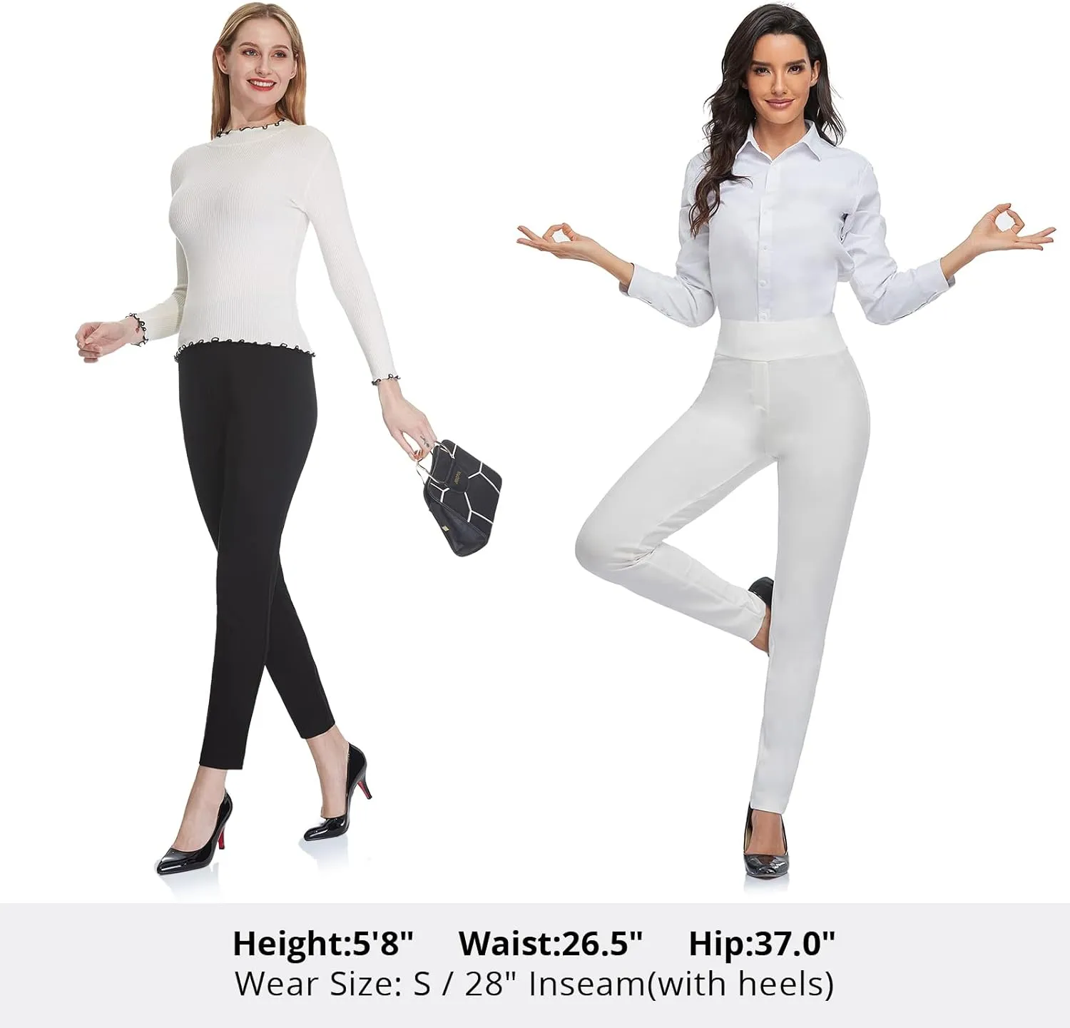 Tapata Women's 26''/28''/30'' Skinny Dress Pants High Waist Slacks for Office Work Business Casual Tall Petite Stretch Pants