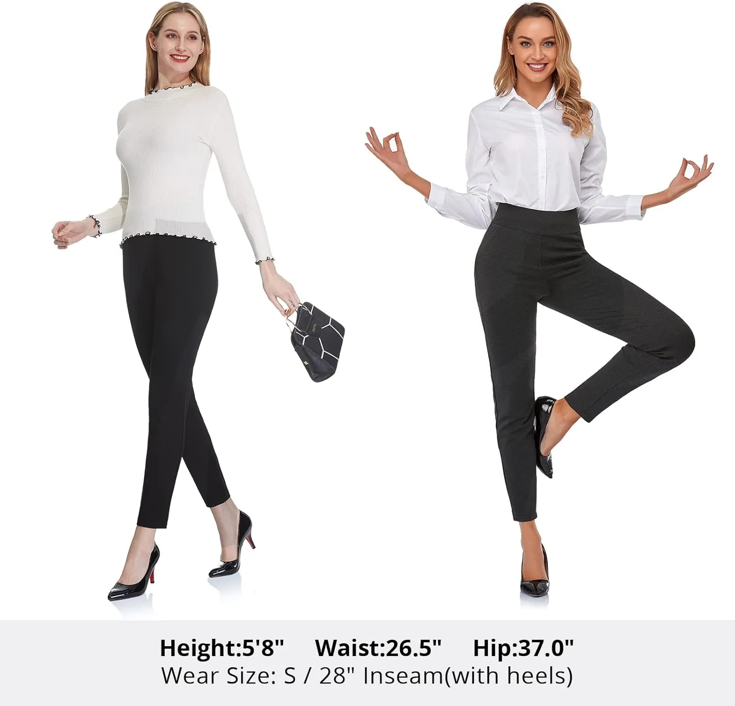Tapata Women's 26''/28''/30'' Skinny Dress Pants High Waist Slacks for Office Work Business Casual Tall Petite Stretch Pants
