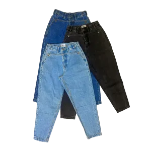 Tapered Mule Ear Denim Pants