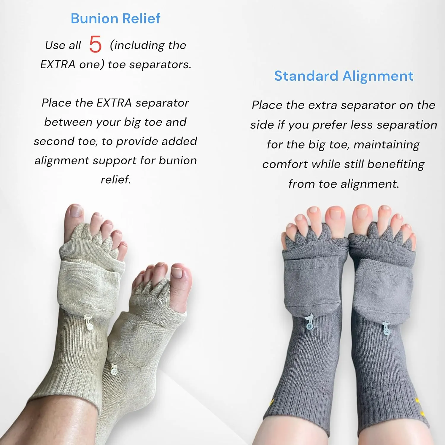 Toe Separator Socks for Women and Men Foot Alignment Bunion Relief Overlapping Toes Yoga Massage Socks