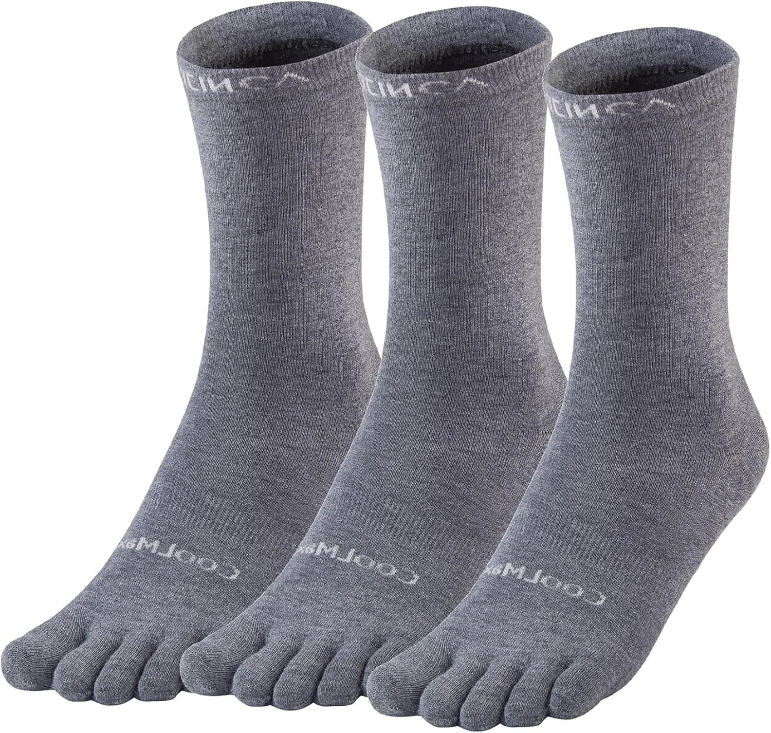 Toe Socks Liner Crew Socks for Men Women Coolmax Five Finger Socks 3 Pairs Running Socks