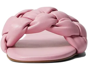 Top choice 3 West Light Braided Open Rounded Pink Leather Sandals Faux Valentine's Day discount Lula Slide Nine Toe