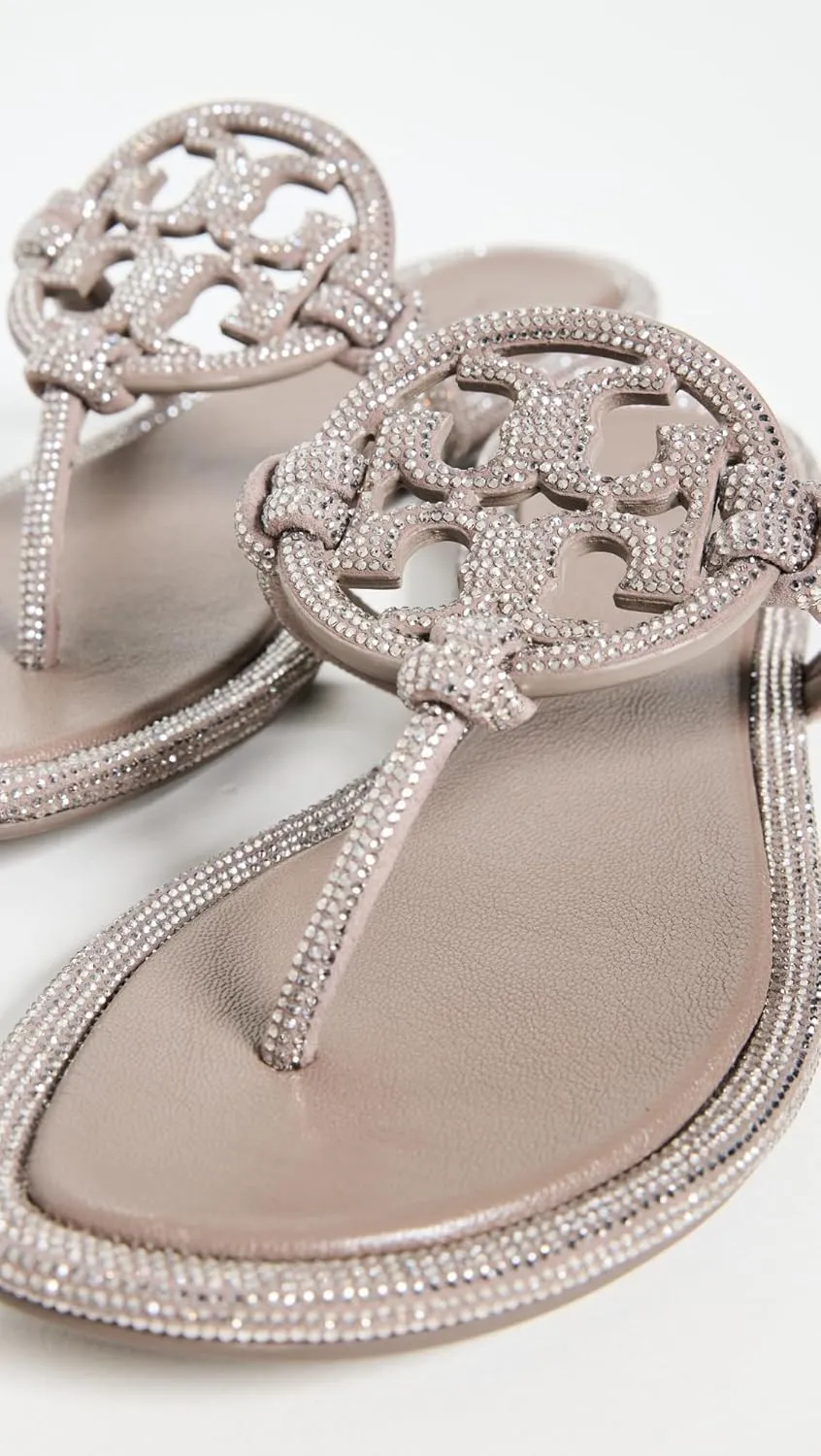 Tory Burch Women's Miller Knotted Pave Flat Sandal